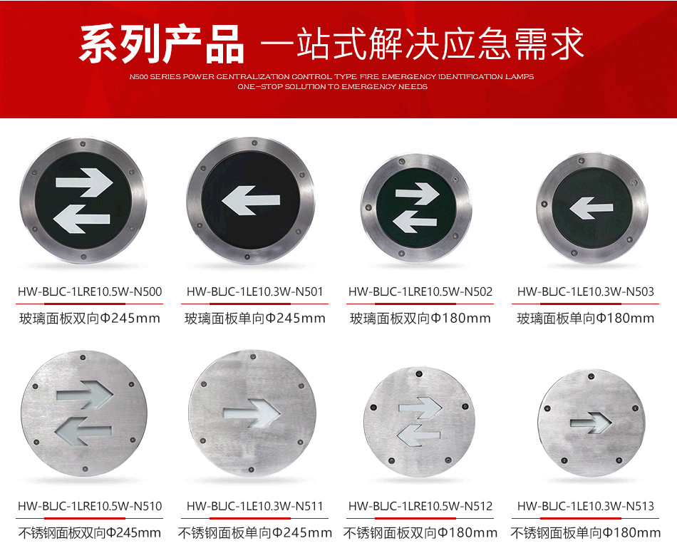 N500系列應(yīng)急疏散指示燈產(chǎn)品型號