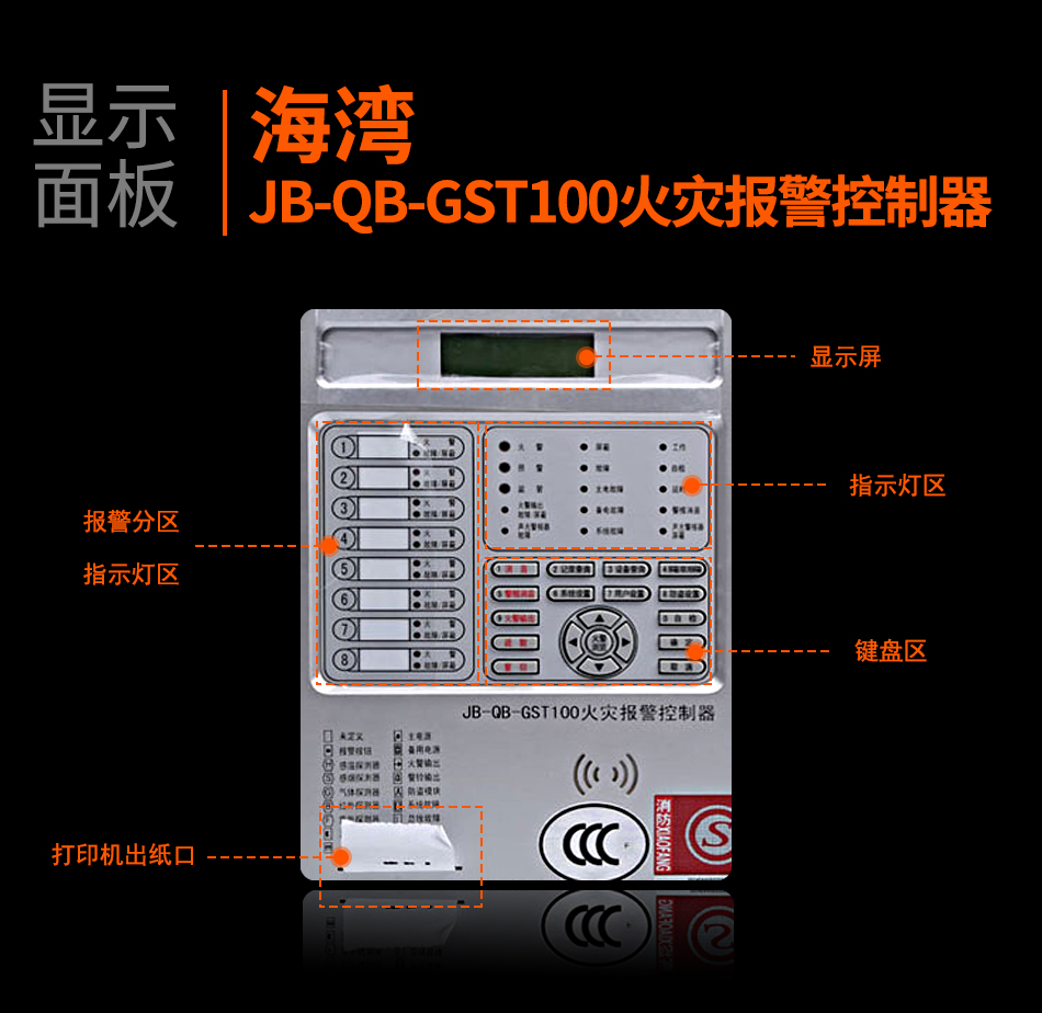 山西海灣JB-QB-GST100山西火災(zāi)報(bào)警控制器顯示面板