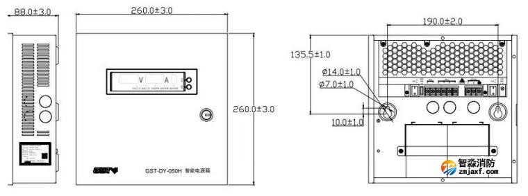GST-DY-050H智能電源箱外觀尺寸
